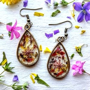 Handcrafted grounding flower earrings